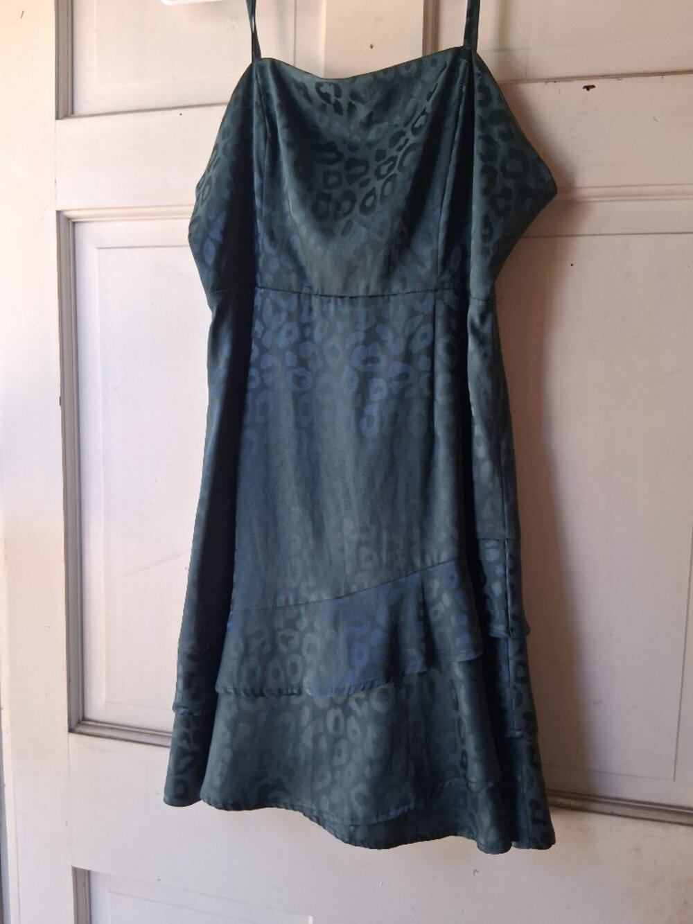 Altar'd State Emerald Green Medium Leopard Print Mini Dress